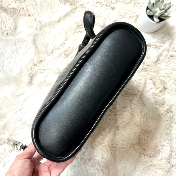 VINTAGE BRIGHTON BLACK LEATHER BAG Snake embossed - Picture 9 of 16